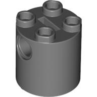 Lego kostka (kostička) válcová (kulatá) 2x2x2 s dírami (otvory) tělo robota, tmavě modro šedá (4161673)